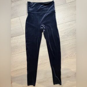 Women’s Spanx Ready To Wow Velvet Leggings high rise navy xs cozy warm